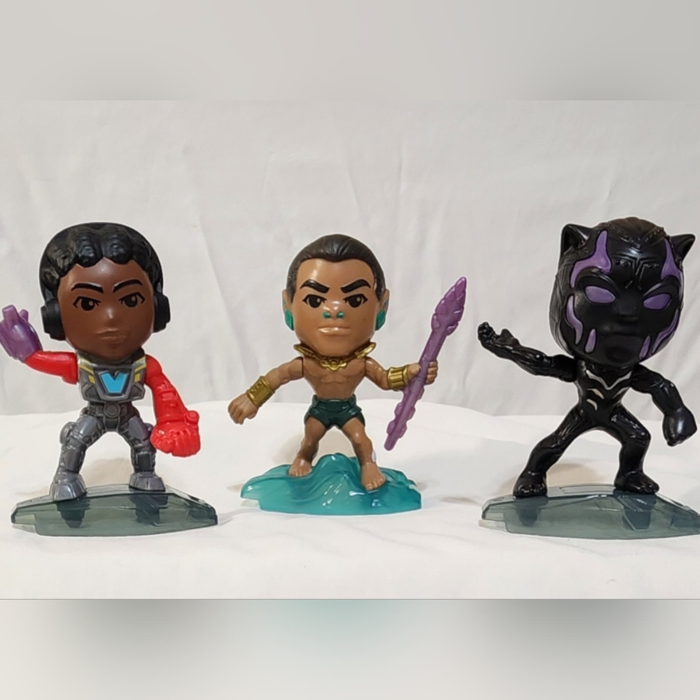 Set of 3 Marvel Pocket Heroes — Black Panther, Shuri & Namor Figures